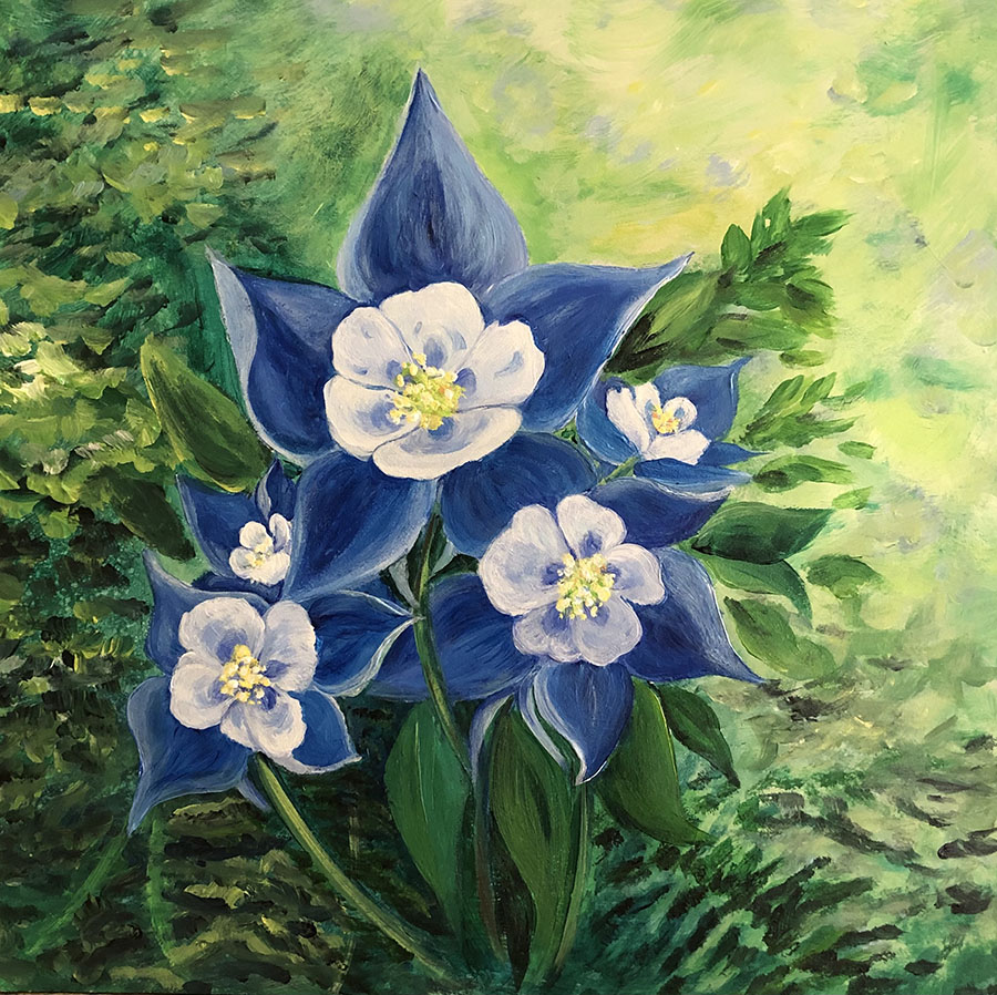 Wild Columbines & Ferns